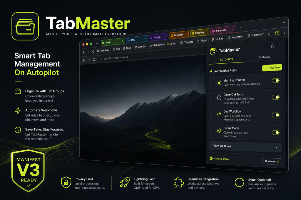 TabMaster V3 Chrome Extension